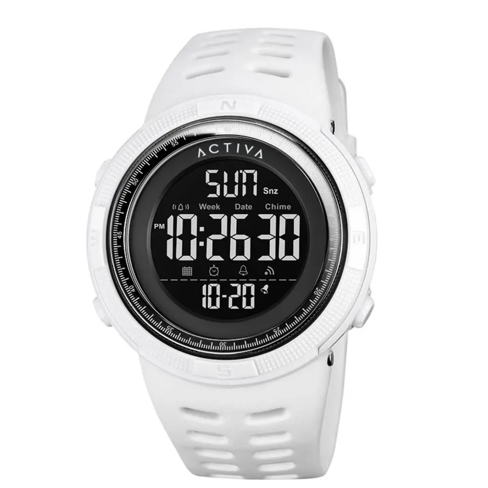 white Activa X Invicta Digital Essentials 50mm watch